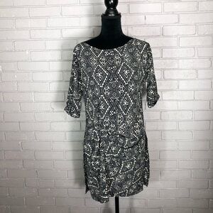 Zara Women's Geometric Black and White Print Dress